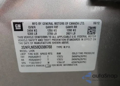 2012 Chevrolet Equinox Lt from USA, damaged, VIN 2GNFLNE58C6386768